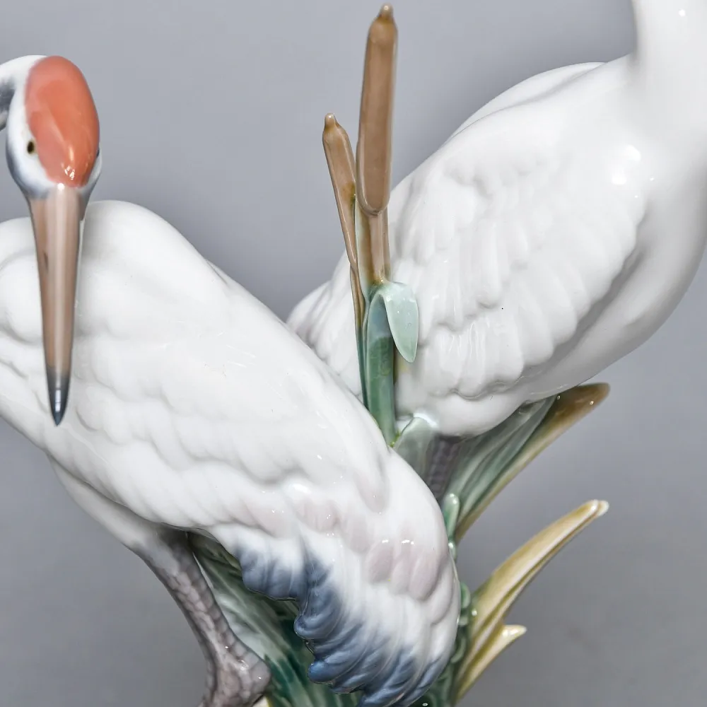 Коллекционная Фарфоровая статуэтка «Птицы. Пара журавлей», Lladro Испания. 