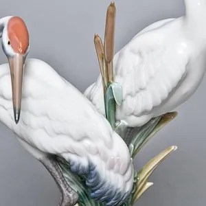 Коллекционная Фарфоровая статуэтка «Птицы. Пара журавлей», Lladro Испания. 