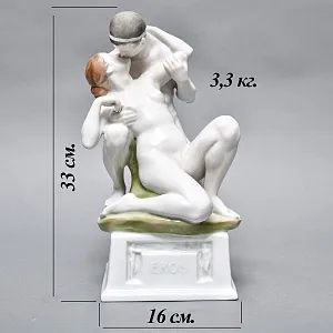 Большая Антикварная Фарфоровая статуэтка «EROS», ROSENTHAL Германия, 1907 - 1911 годы. 