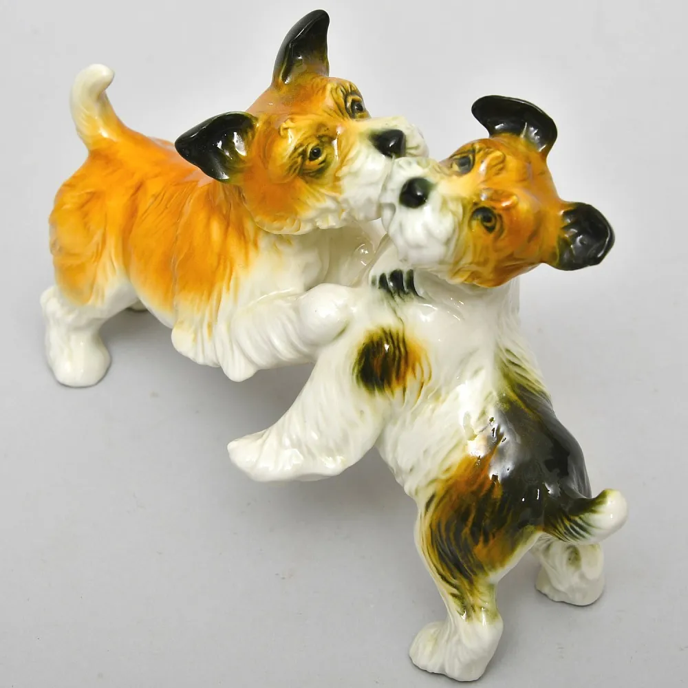 Редкость! Фарфоровая Статуэтка Пара Собак «Терьеры»,Карл Энс / Karl Ens, Германия -1936 год.