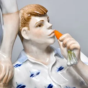 Большая Коллекционная Фарфоровая статуэтка «Бездельники», Россия ДФЗ Дулево. 