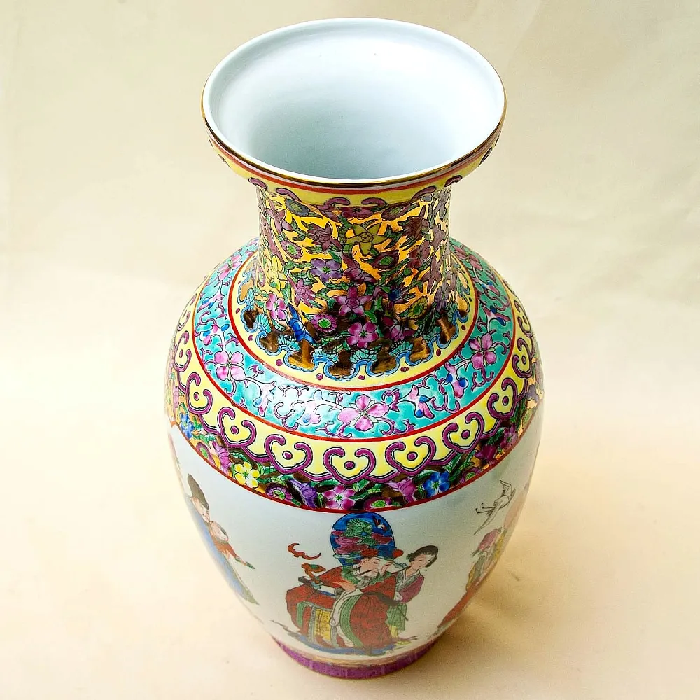 Винтажная Фарфоровая Ваза «КИТАЙСКИЕ МУДРЕЦЫ», Н -36см, Старый Китай -70-е годы ХХ века.