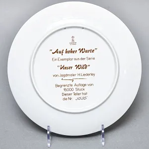 Коллекционная Фарфоровая Тарелка - Блюдо «Дикая Природа. Горные козлы зимой», KAISER Германия. 