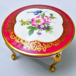 Классическая Фарфоровая Шкатулка - Бонбоньерка «Цветение Лета», LINDNER Германия, середина ХХ в.