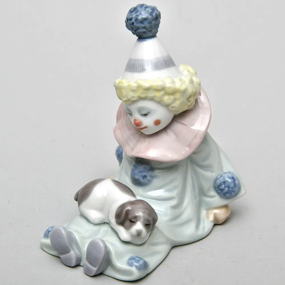 Фарфоровая статуэтка «Маленький клоун со щенком» Lladro, Испания - 1985 год.