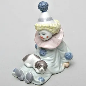 Фарфоровая статуэтка «Маленький клоун со щенком» Lladro, Испания - 1985 год.
