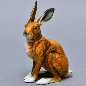Коллекционная Фарфоровая статуэтка «ЗАЯЦ - РУСАК», Goebel Германия, конец ХХ века.