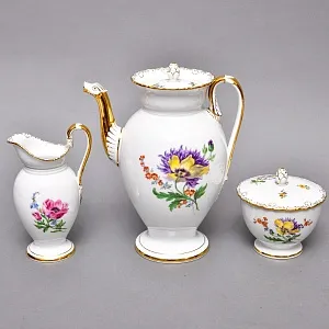 Фарфоровый Чайный Сервиз на 6-ть персон «Мейсенский букет», MEISSEN Германия, 1924 - 1934 годы.
