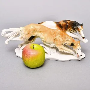 Редкость! Фарфоровая Статуэтка Пара Собак «Две Борзые», Karl Ens Германия, первая половина ХХ века.