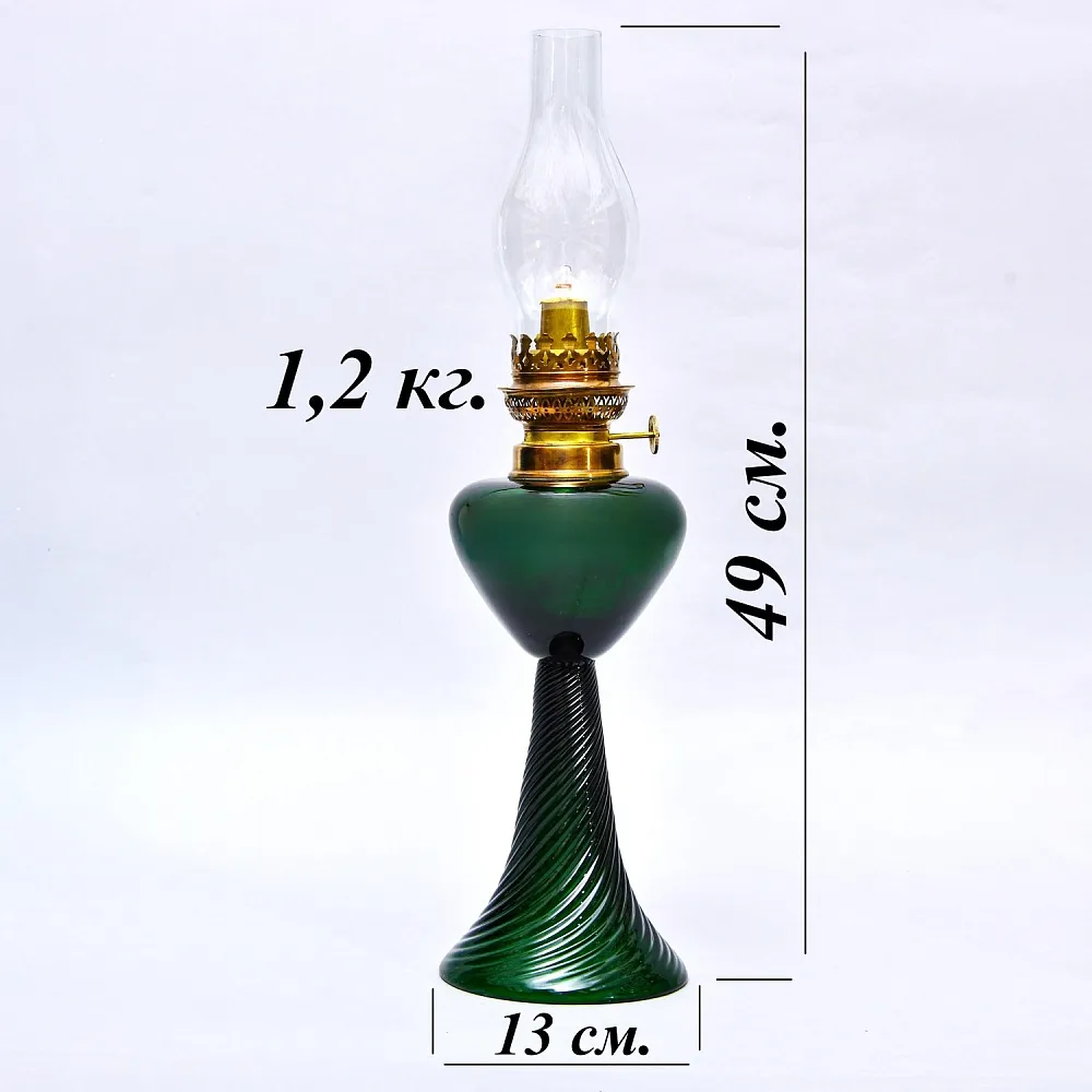 Редкость! Стеклянная Керосиновая Лампа, Unbekannter Hersteller, Германия первая половина ХХ века.