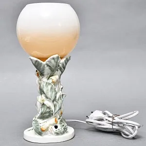 Фаянсовая Настольная Лампа - Светильник «Белка» СССР ЗиК Конаково - 1958 год.