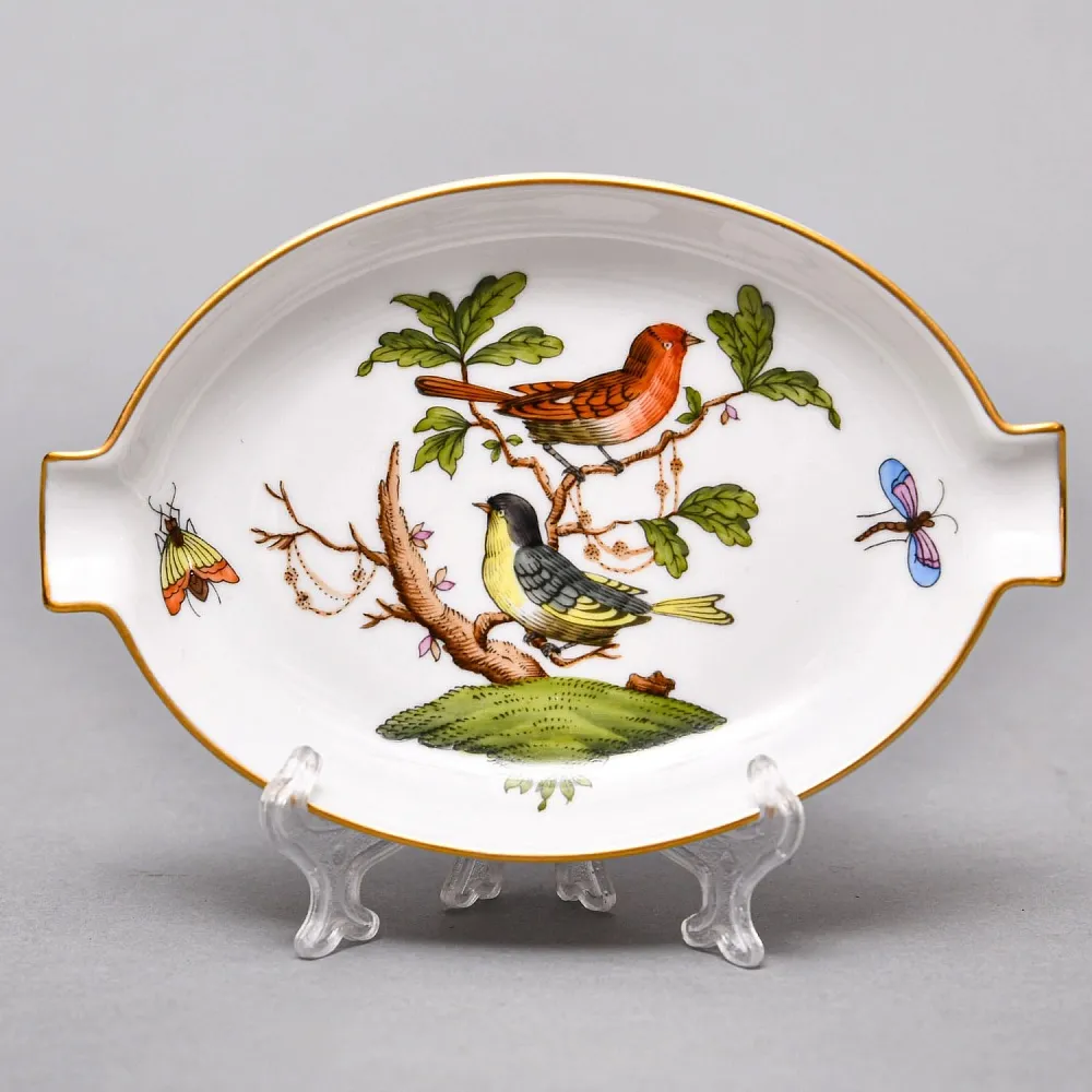 Небольшая Фарфоровая пепельница - мелочевница «ROTHSHILD BIRDS», HEREND Венгрия.
