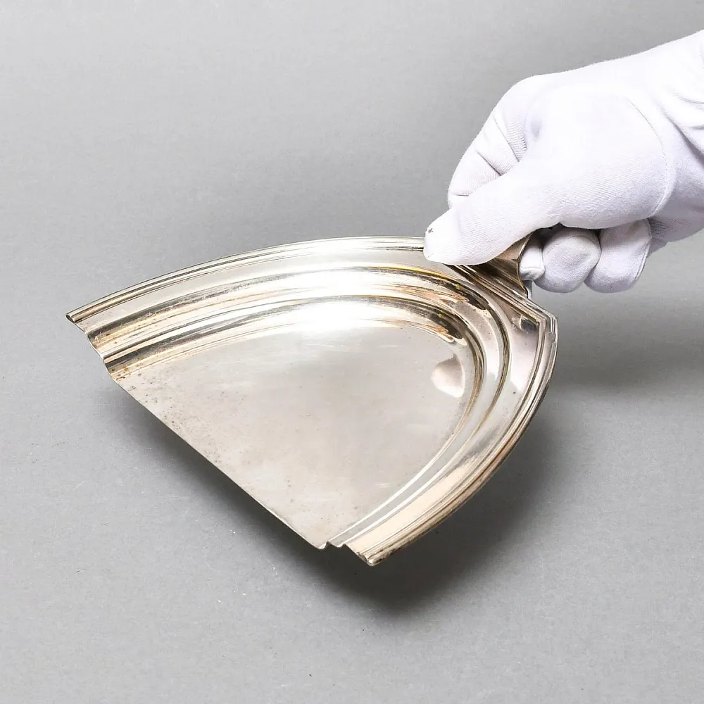 Старинный Совок и скребок для уборки крошек со стола, Металл, Silverplated, SHEFFIELD Англия. 
