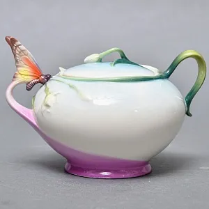 Авторский Фарфоровый Чайный сервиз «Бабочки и стрекозы» на 4 персоны, Franz Collection Тайвань.