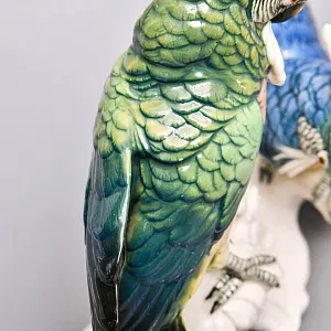 Коллекционная Фарфоровая статуэтка «Два Попугая - Какаду», Karl Ens Германия, 50-е гг ХХ века.