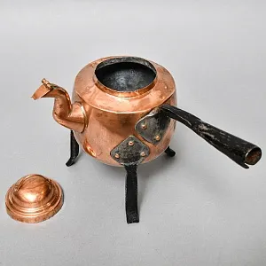 Старинный Медный Чайник - Бульотка - Запарник, Франция начало ХХ века.