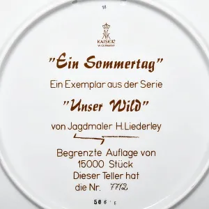 Коллекционная Фарфоровая Тарелка - Блюдо «Дикая Природа. Косули», KAISER Германия.