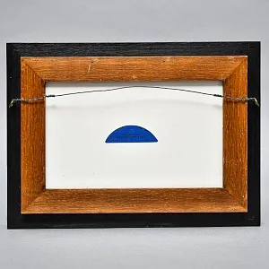 Фарфоровый Пласт - Картина - Панно «Сельский пейзаж. Заливной Луг», Royal Delft Голландия 50 гг.