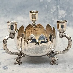 Старинный Подсвечник на Три Свечи, Silverplated Англия, начало ХХ века.