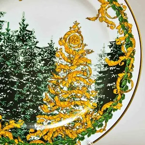 «Рождество Зимняя ночь» - Коллекционная Фарфоровая Тарелка - Блюдо, VERSACE, Rosenthal Германия.