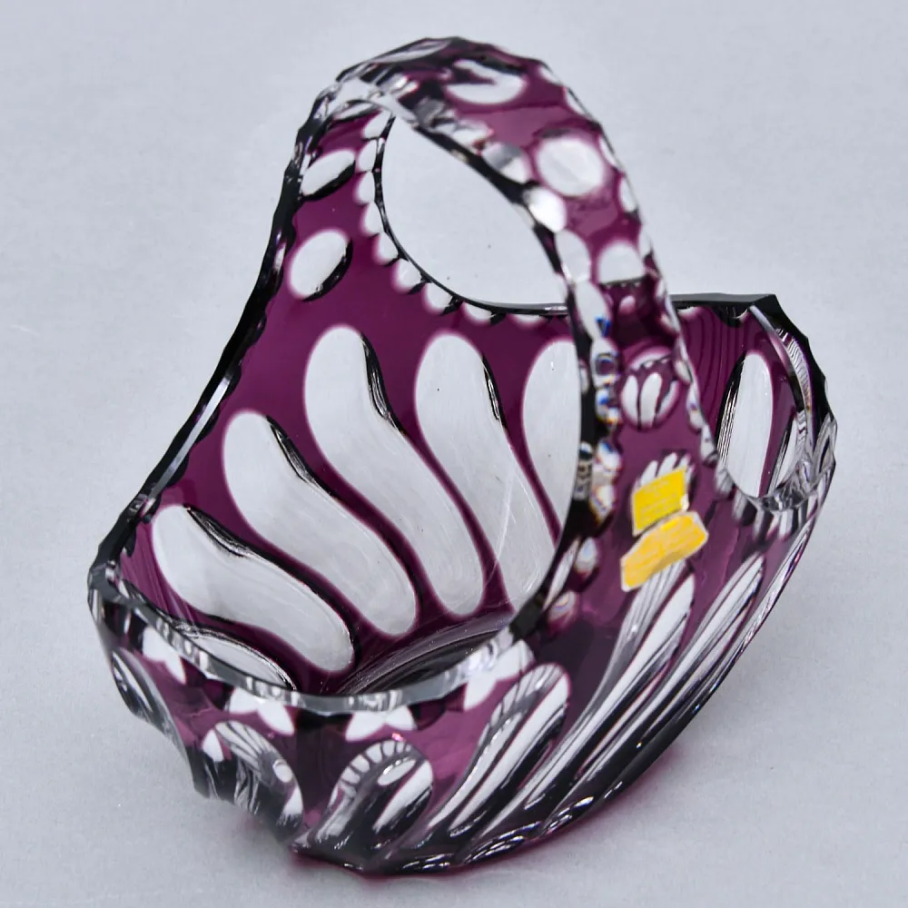 Ваза - Конфетница «Аметистовая Корзинка» Хрусталь, BEYER Германия 60-е годы ХХ века.