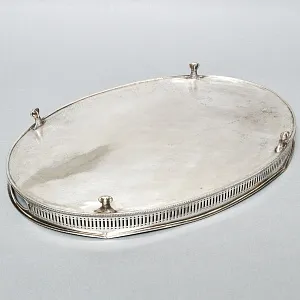 Большой Сервировочный Металлический Поднос, Silverplate, SHEFFIELD Англия начало ХХ века.