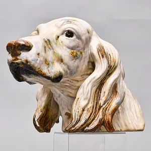 Коллекционная Фарфоровая статуэтка - Бюст «Голова собаки. Сеттер» серия Грес, Lladro Испания.