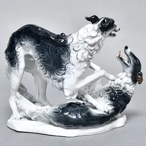 Коллекционная Фарфоровая статуэтка «Охотничьи собаки. Две Борзые», ROSENTHAL Германия.
