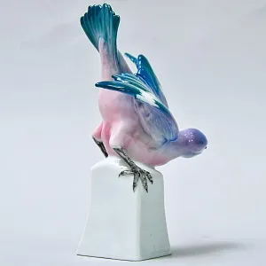 Антикварная Фарфоровая Статуэтка «Птица - Зимородок». Karl Ens Германия, первая половина ХХ века.