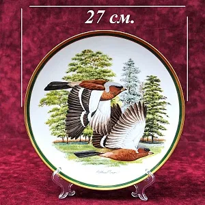Коллекционная Тарелка - Блюдо «Зяблик» Фарфор, Franklin Porcelain США -1980 год.