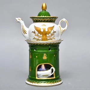 Антикварный Заварочный Чайник на подставке «Золотой орел», Франция - первая половина ХХ века. 