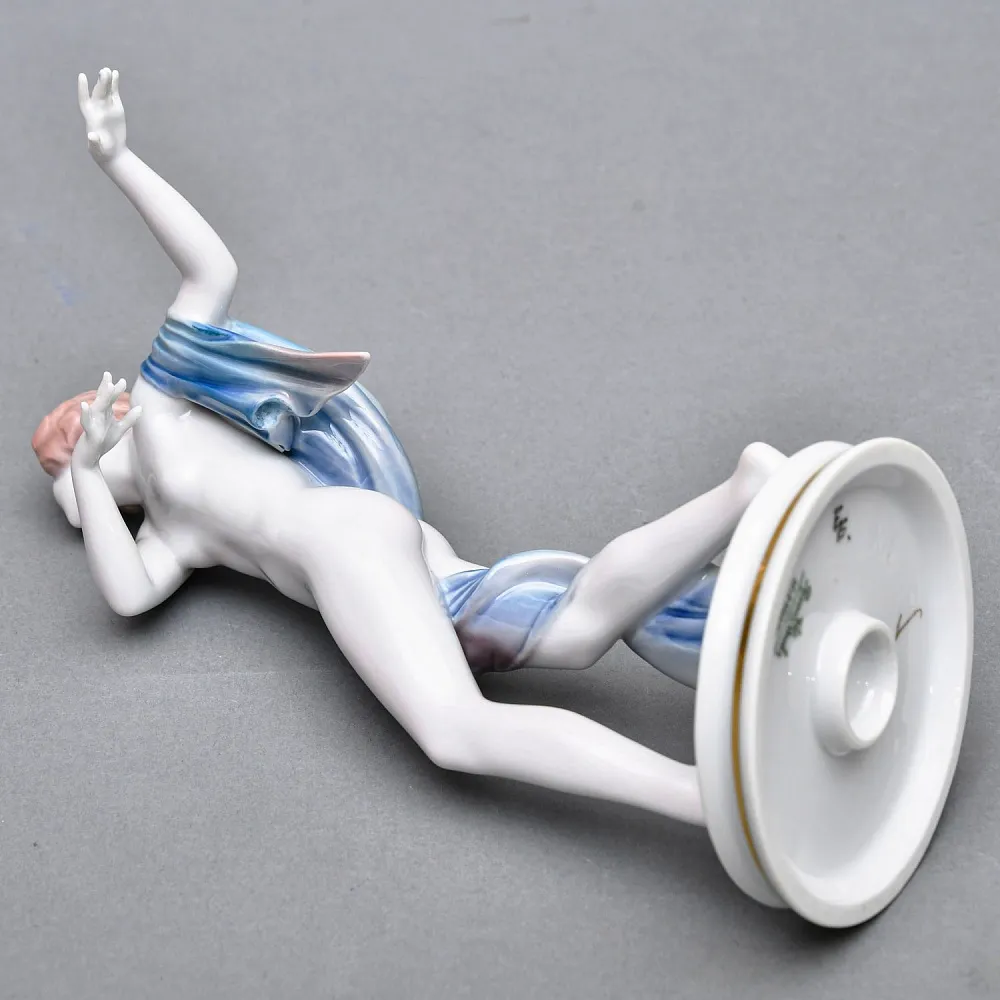 Антикварная Фарфоровая статуэтка «Обнаженная с шарфом», ROSENTHAL Германия - 1924 год. 