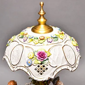 Редкость! Фарфоровая Настольная Электрическая Лампа «ХОРОВОД», Литофания, PLAUE Германия.