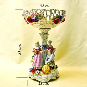 Редкость!!! Большая Фарфоровая Ваза «УРОЖАЙ», PLAUE Германия середина ХХ века.