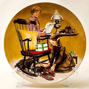 Коллекционная Тарелка «Папа скоро придет» Фарфор Knowles США - 1982 год.