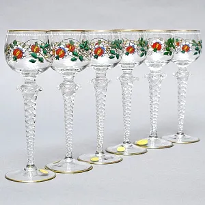 Хрустальные Бокалы для Вина «Blumenstrauß», Theresienthal Германия, 80 -е годы ХХ века. 