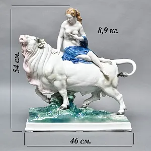 Редкость! Очень Большая Фарфоровая статуэтка «ПОХИЩЕНИЕ ЕВРОПЫ», Karl Ens Германия, начало ХХ века. 