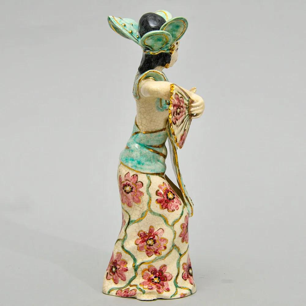 Коллекционная Фаянсовая статуэтка "Балийский танец", Poterie D'Art de Lausanne Швейцария - вторая половина ХХ века.