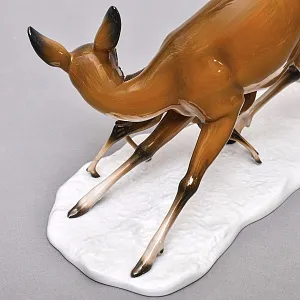 Редкая! Большая Фарфоровая статуэтка «Олениха с олененком», ROSENTHAL Германия, 70 гг.  