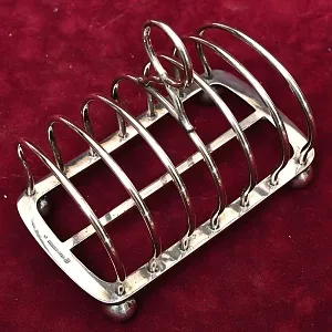 Винтажная Подставка для Тостов, Металл Silverplated, SHEFFIELD Англия - середина ХХ века.