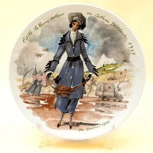 Коллекционная Тарелка «Женщина и 1915 год » Фарфор, Лимож, Limoges, Франция -1976 год.