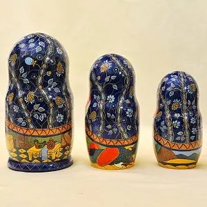 Русский Сувенир Матрёшка - Авторская роспись - «Сказка о Золотом Петушке», Дерево - Россия -1995 год. 