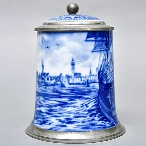 Коллекционная Пивная Кружка «Фрегат „Герб Бремена“ у родного порта, 1650 год», Berlin Design Германия -1976 год.