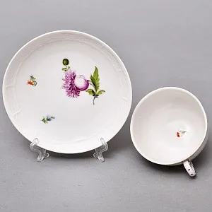 Коллекционная Кофейная пара «Летние цветы», Фарфор Nymphenburg, Германия.