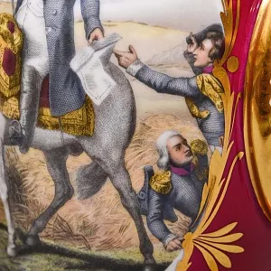 Коллекционная Фарфоровая Ваза «Битвы Наполеона», Couleuvre Франция, середина ХХ века.