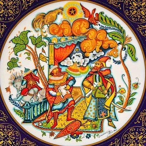 Редкое! Коллекционное Блюдо - Тарелка «Мифы, сказания. Золотой Петушок» Фарфор Hutschenreuther, Германия-1980 год.