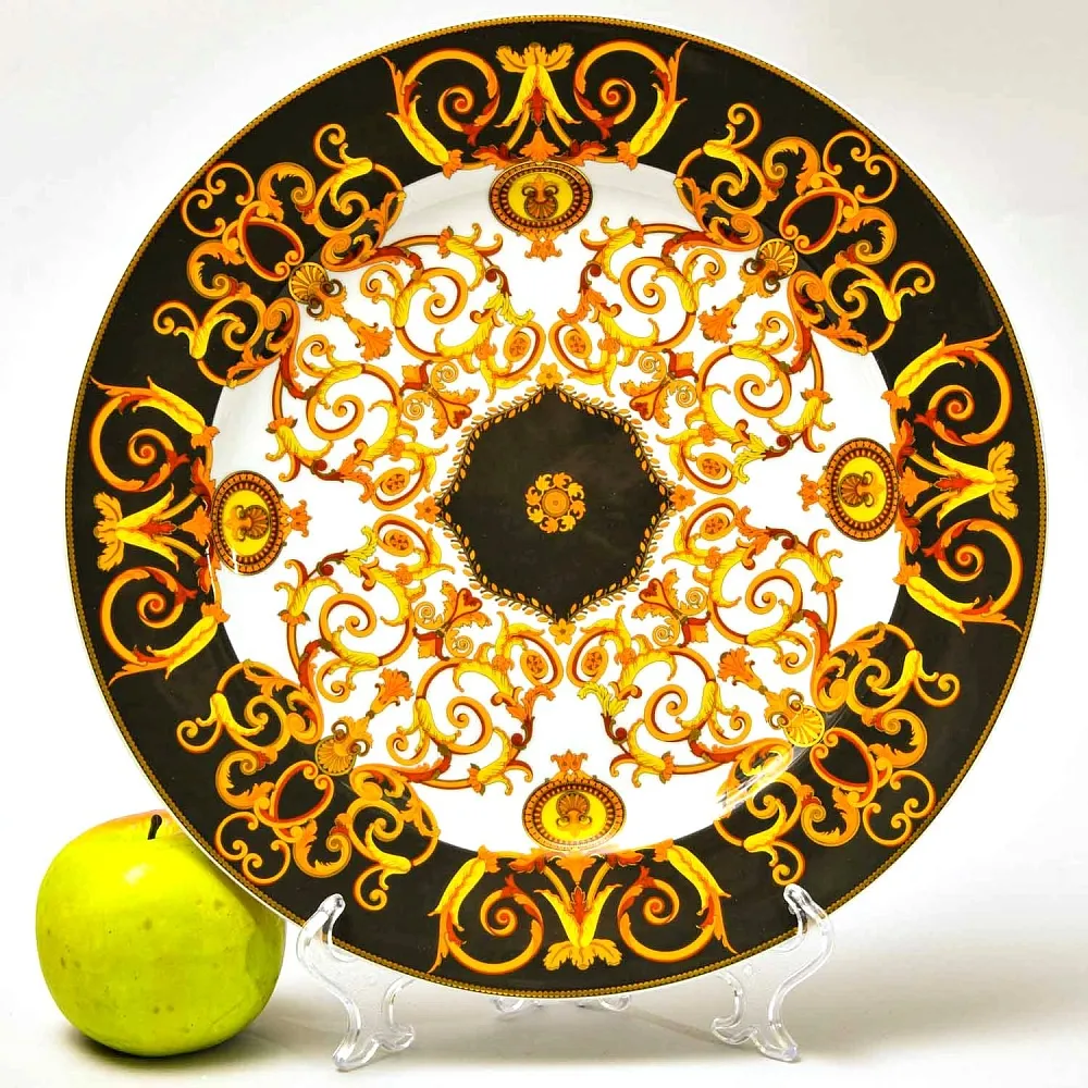 «БАРОККО» - Коллекционная Фарфоровая Тарелка - Блюдо, VERSACE, Rosenthal Германия - 1990 год.