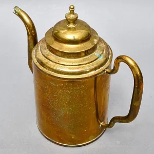 Антикварный Латунный Кофейник - Чайник - Кувшин на 3,5 литра, Франция начало ХХ века.
