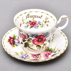 Коллекционная Фарфоровая Чайная пара «Букет анемонов», ROYAL ALBERT Англия.