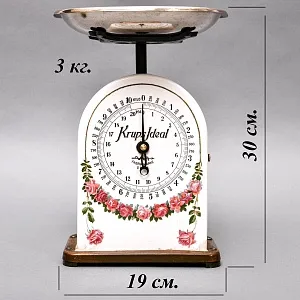 Антикварные Кухонные Весы «Гирлянда из Роз» в Фарфоровом корпусе KRUPS IDEAL, Германия -1915 год.